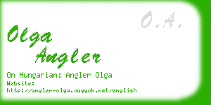 olga angler business card